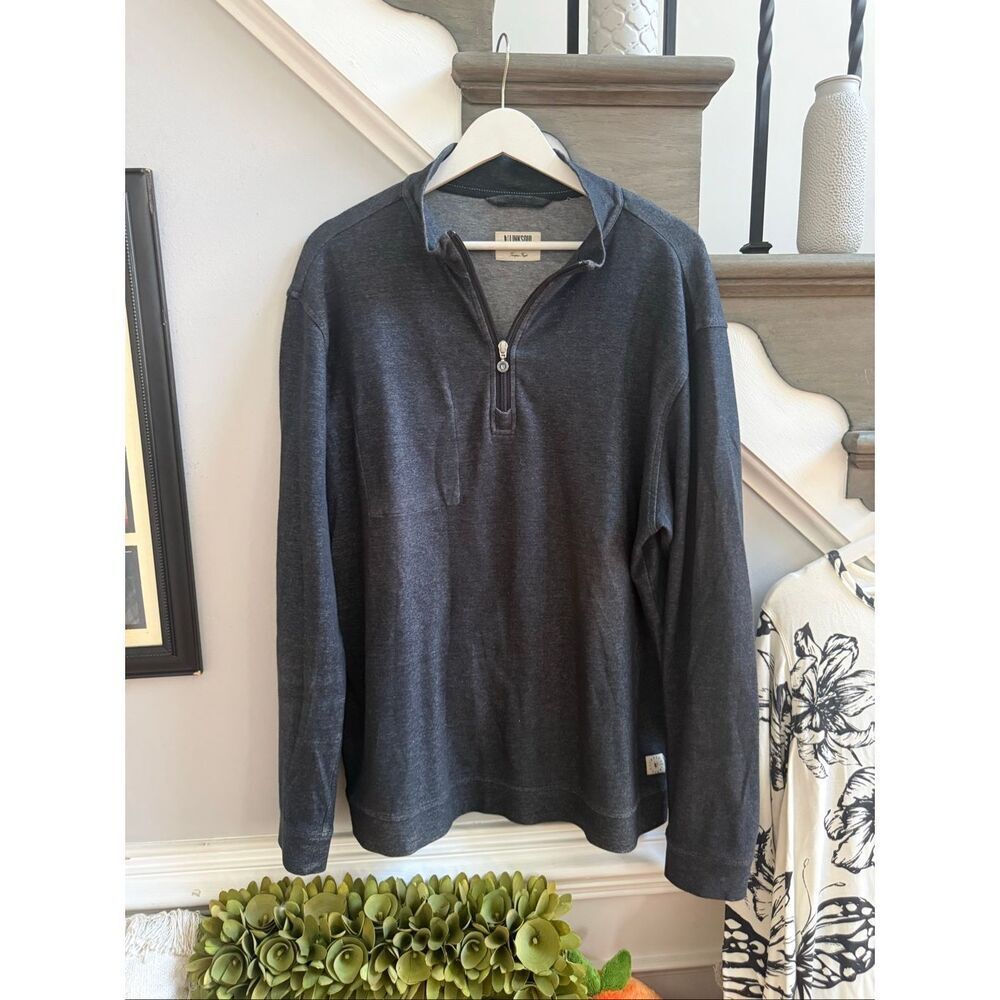 LinkSoul Charcoal Navy Quarter Zip Pullover sz L